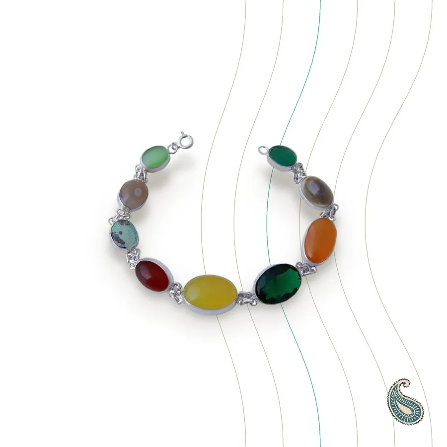 Bracciale in argento con pietre naturali