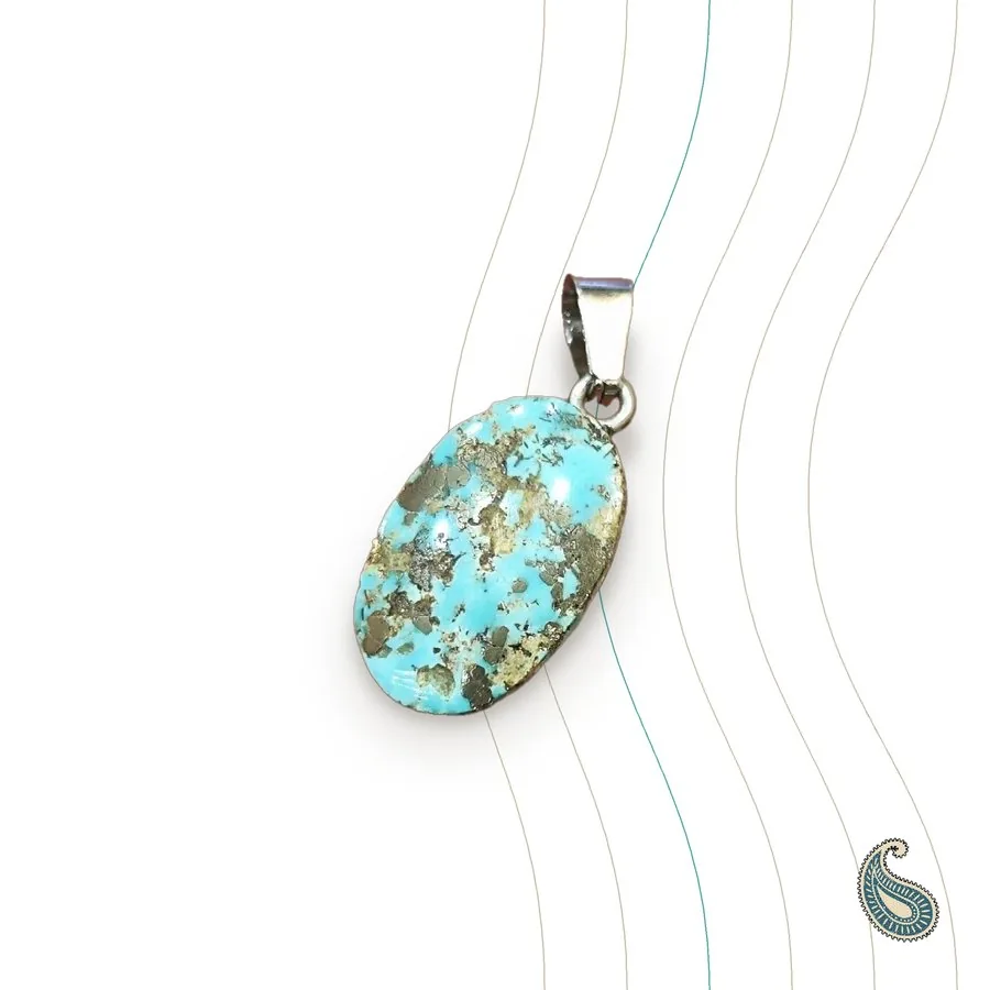 Ciondolo in argento con turchese di Neyshabur
