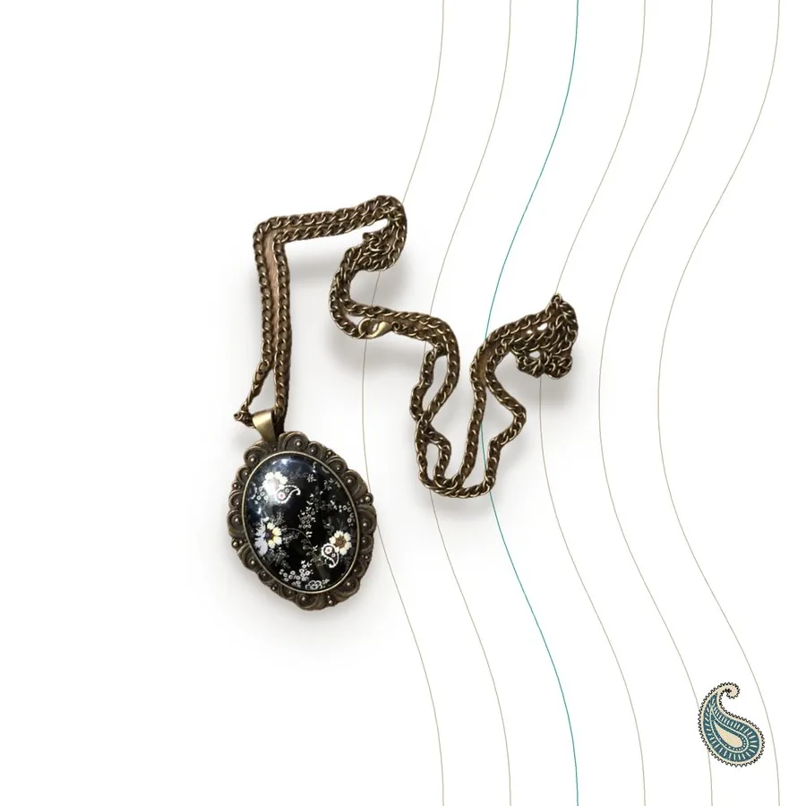 Bronze necklaces and bracelets with domed glass, handmade in Tehran (5 models)