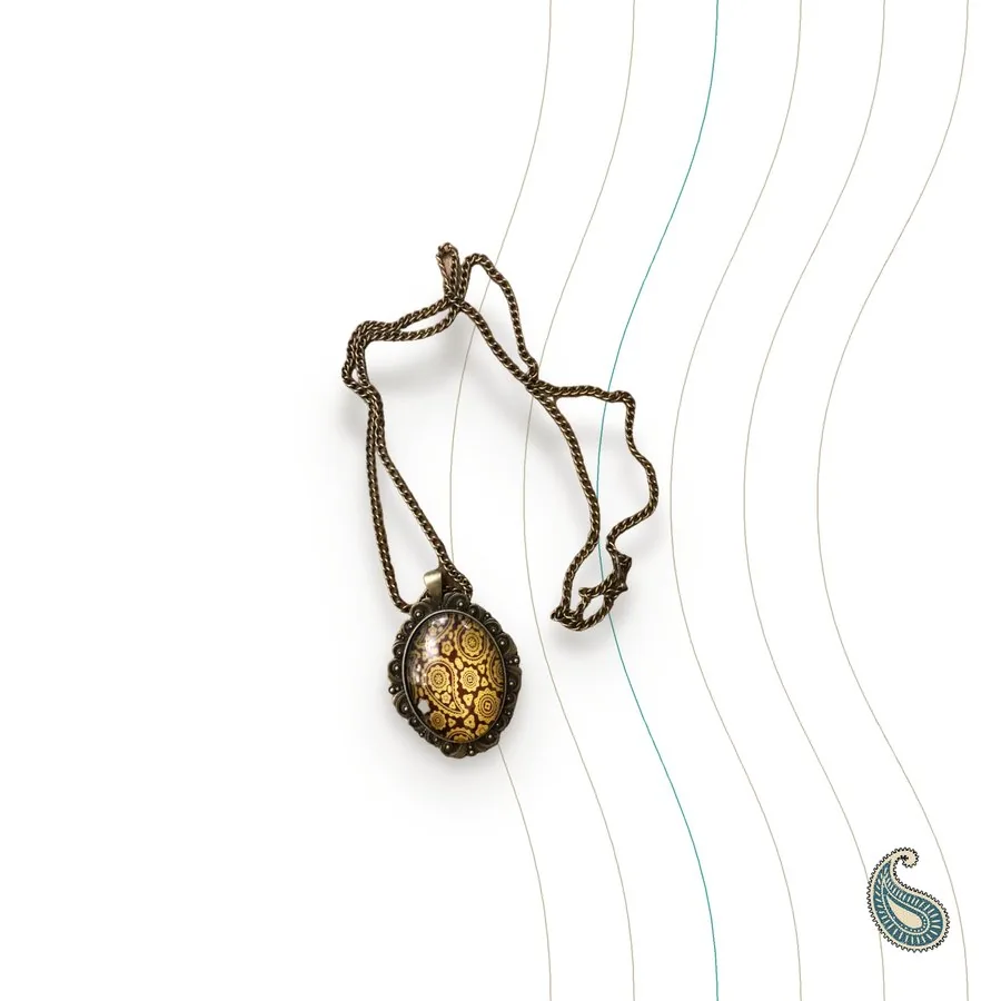 Bronze necklaces and bracelets with domed glass, handmade in Tehran (5 models)
