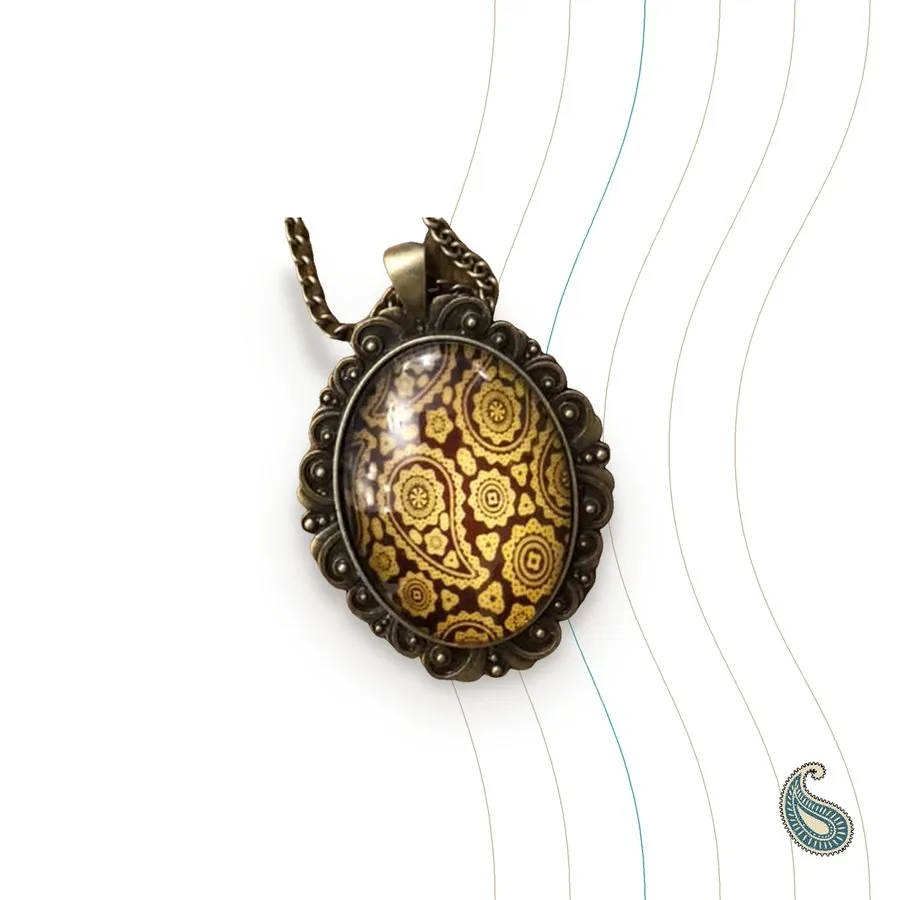 Bronze necklaces and bracelets with domed glass, handmade in Tehran (5 models)
