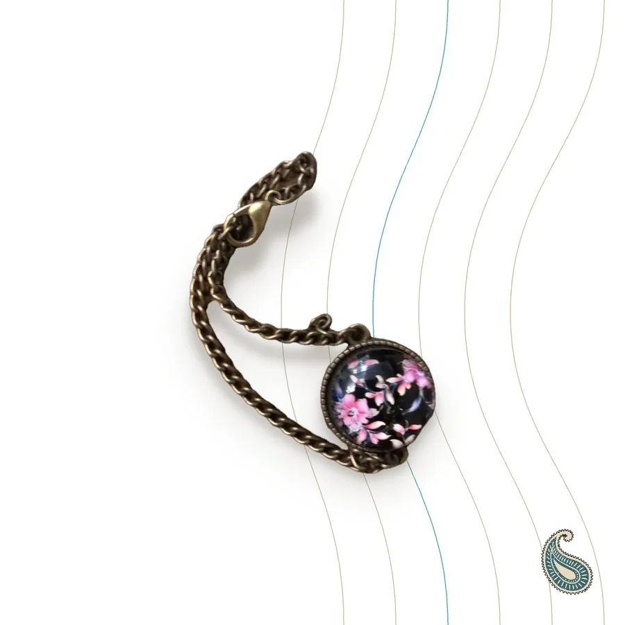 Bronze necklaces and bracelets with domed glass, handmade in Tehran (5 models)