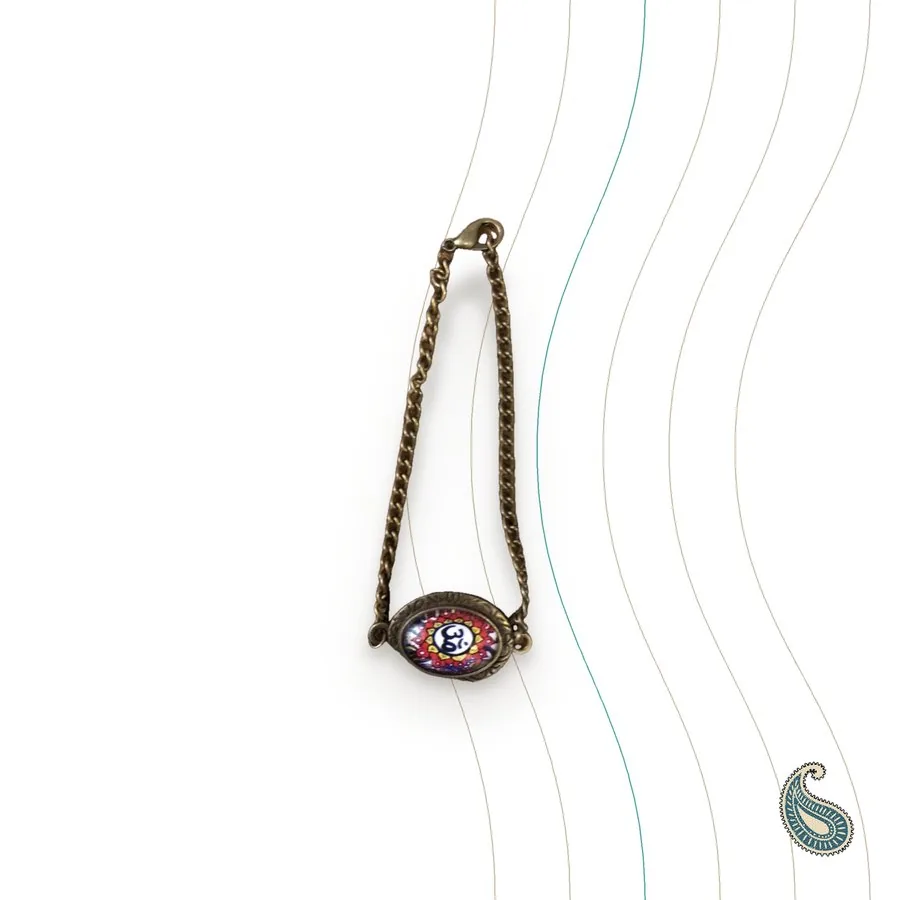 Bronze necklaces and bracelets with domed glass, handmade in Tehran (5 models)