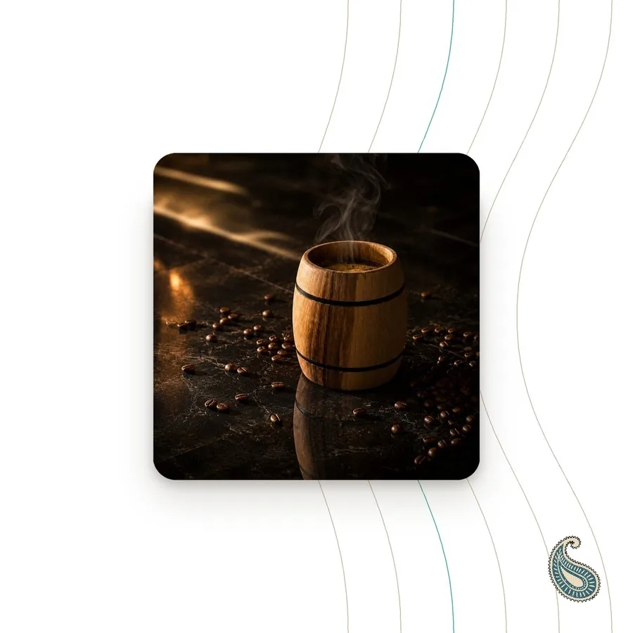 Set di 4 tazzine da caffè in legno tornito